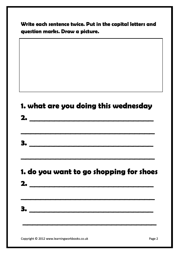 Writing Sentences Workbook 9